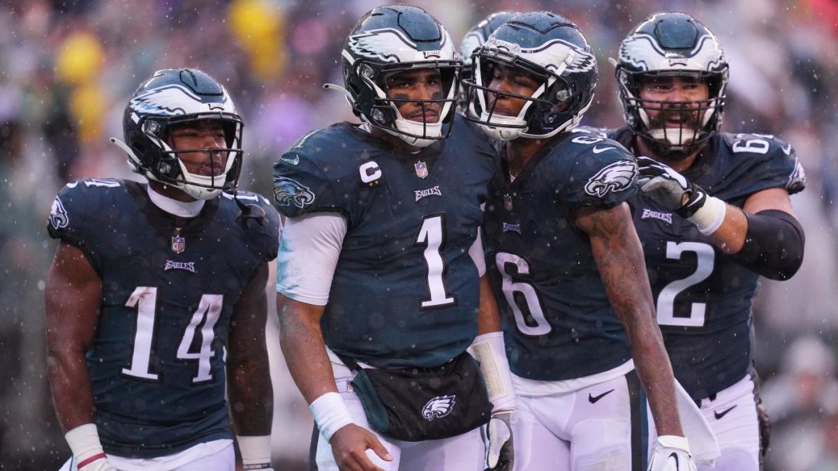 Jalen Hurts of the Philadelphia Eagles is sacked buy the Dallas News  Photo - Getty Images