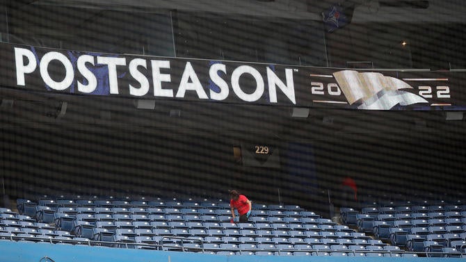 Toronto Blue Jays and the Seattle Mariners practice on the eve of their American League Wild Card series