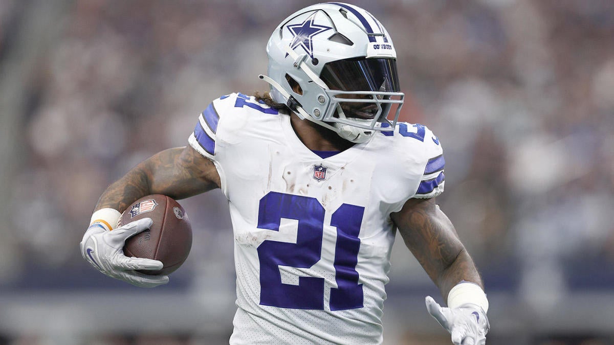 September 30, 2018: Dallas Cowboys running back Ezekiel Elliott #21 during  an NFL football game between the Detroit Lions and the Dallas Cowboys at  AT&T Stadium in Arlington, TX Dallas defeated Detroit