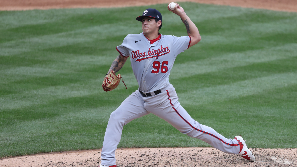 This is a 2022 photo of Seth Romero of the Washington Nationals baseball  team. This image reflects the Washington Nationals active roster Wednesday,  March 17, 2022, in West Palm Beach, Fla., when