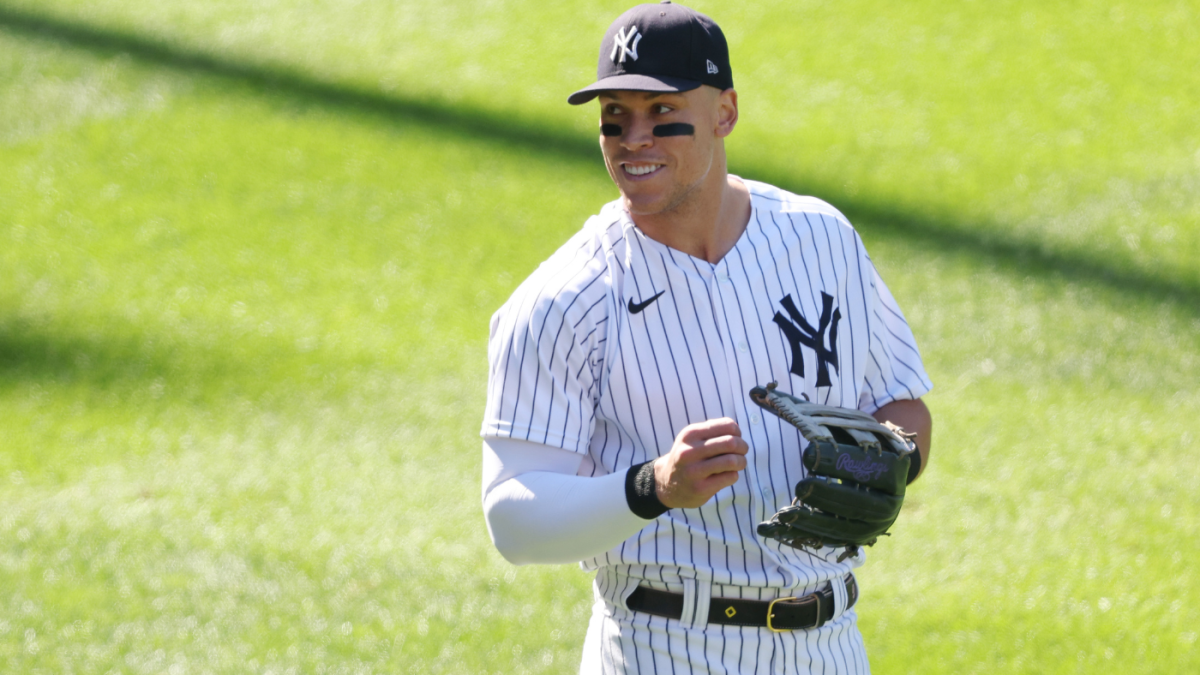 Giancarlo Stanton New York Yankees Unsigned Hits a Two-Run