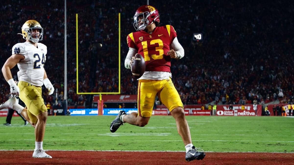 WATCH USC's Caleb Williams delivers stunning Heisman moment as part of