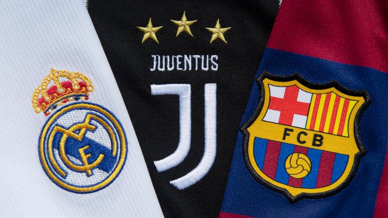 The Real Madrid, Juventus and Barcelona Club Badges