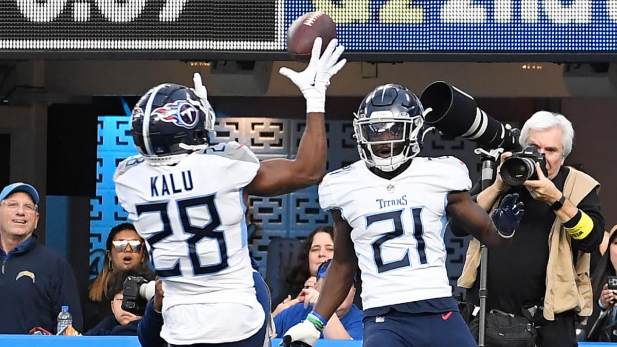 Tennessee Titans safety Joshua Kalu (28) in action during an NFL