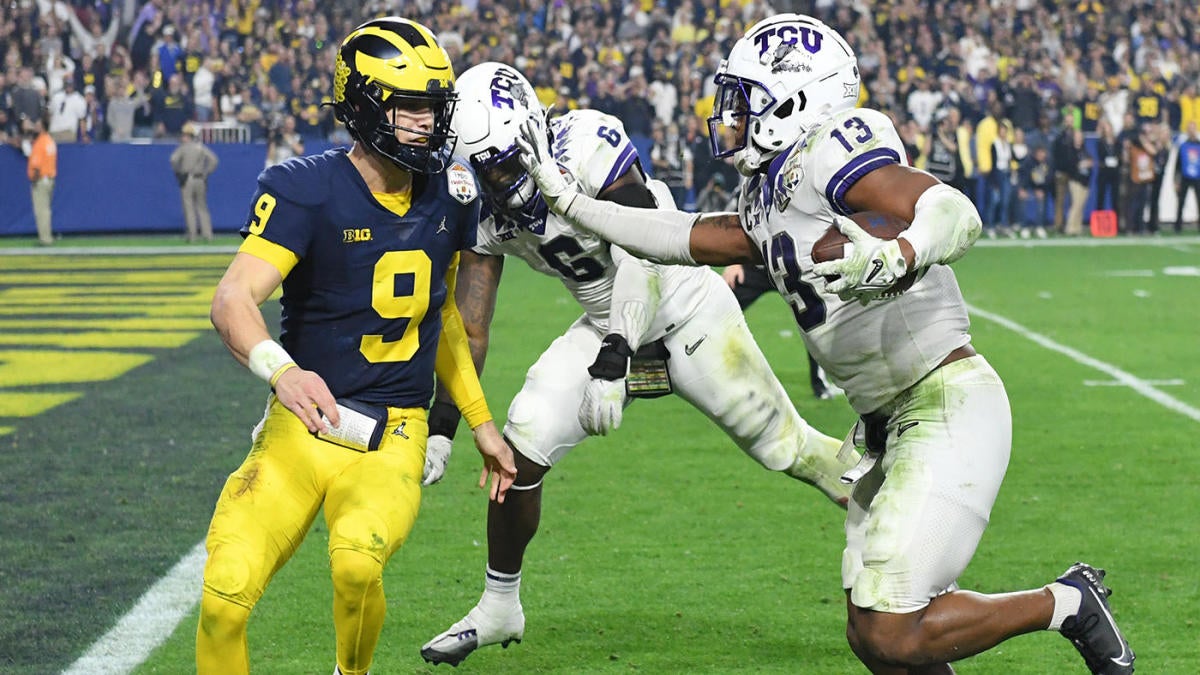 WATCH: TCU scores on pair of pick sixes in surprising College Football  Playoff semifinal vs. Michigan 