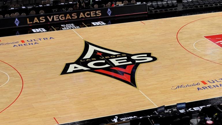 Las Vegas Aces Getty Logo Court Floor