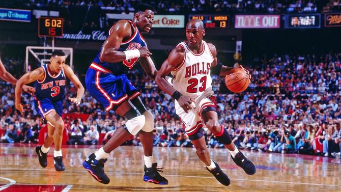 Michael Jordan Getty Patrick Ewing 1993 Bulls Knicks