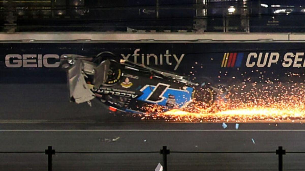 WATCH Sam Mayer flips out of the lead in wild finish to NASCAR Xfinity