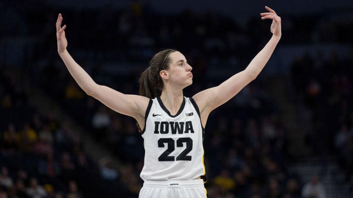 Caitlin Clark of the Iowa Hawkeyes reacts during the fourth quarter News  Photo  Getty Images