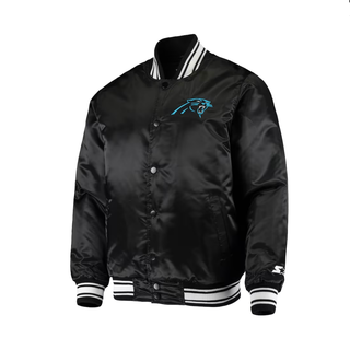 Men's Antigua White Carolina Panthers Wordmark Victory Full-Zip Hoodie