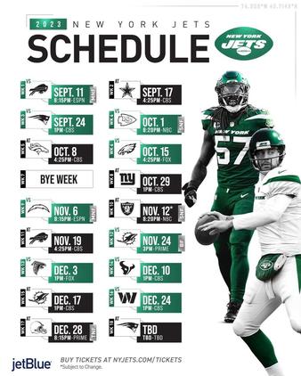 2023 NFL schedule: Jets get five primetime games including opener
