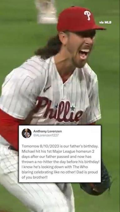 Phillies' Michael Lorenzen Throws No-Hitter as His Proud Family Looks On