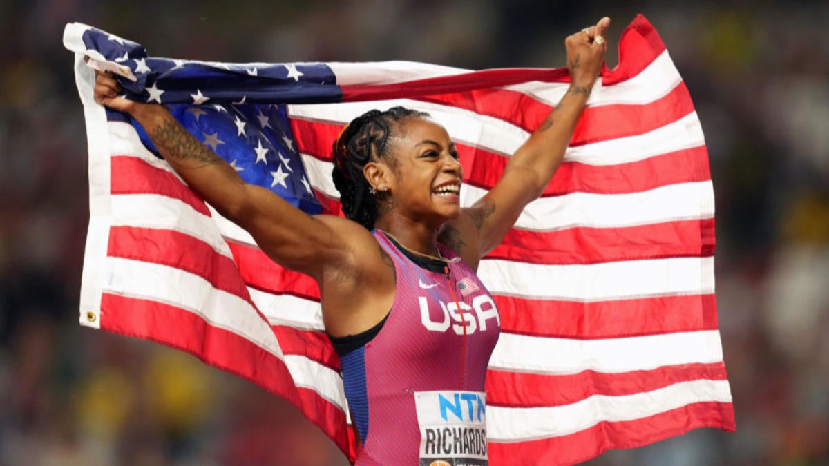 American sprinter Sha'Carri Richardson wins 100-meter final at World Athletics Championships with record time