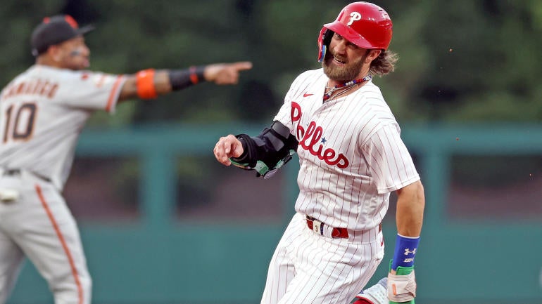 WATCH: Phillies' Bryce Harper records inside-the-park home run, aided