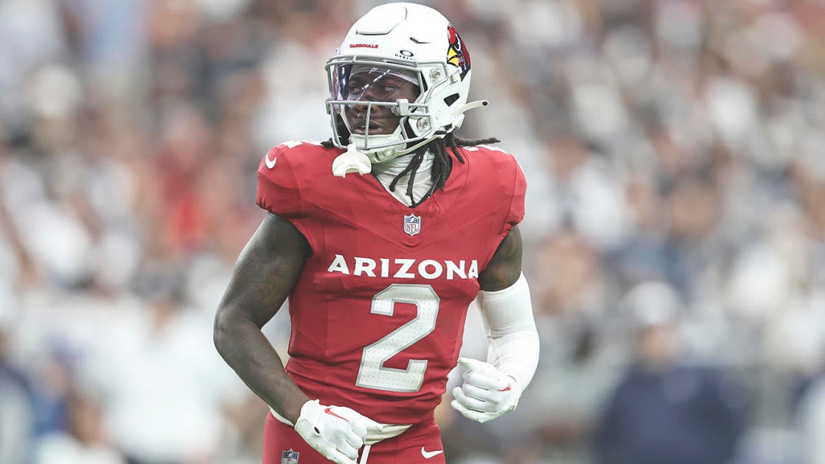 Marquise Brown of the Arizona Cardinals looks on prior to an NFL News  Photo - Getty Images