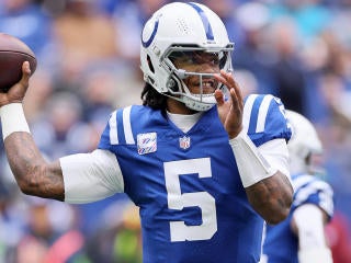 New England Patriots defensive end DaMarcus Mitchell warms up prior to an  NFL football game between the Indianapolis Colts and the New England  Patriots, Sunday, Nov. 6, 2022, in Foxborough, Mass. (AP