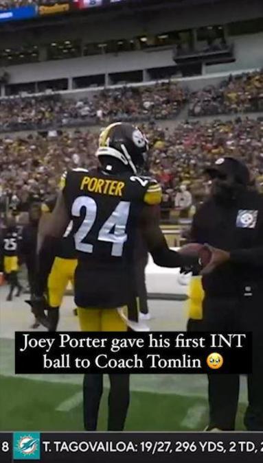 In 1st game for Steelers, Joey Porter Jr. has an INT, then gives