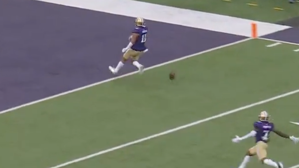 WATCH: Washington LB Alphonzo Tuputala drops football short of goal line, negating would-be pick six