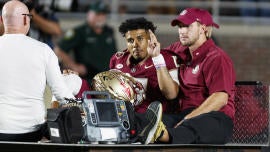 Jordan Travis injury update: Florida State QB shares video from hospital after suffering leg injury