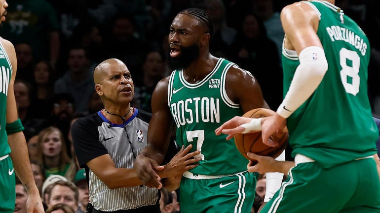 Celtics' Jaylen Brown calls out 'overemotional ref' after ejection in ...