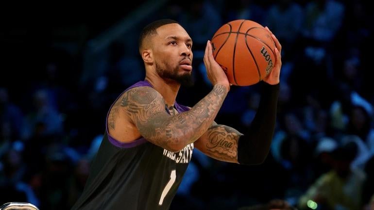 2024 3 Point Contest Predictions Odds Start Time NBA All Star   Damian Lillard 3 Point Contest Getty Images 