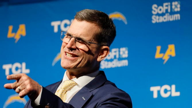 Introductory press conference of Chargers Head Coach Jim Harbaugh at YouTube Theater in Inglewood