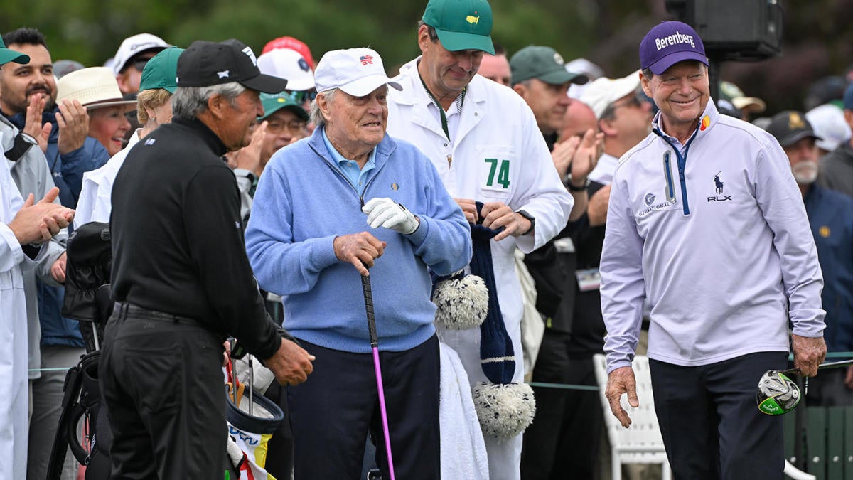 2024 Masters ceremonial tee shots Jack Nicklaus, Gary Player, Tom