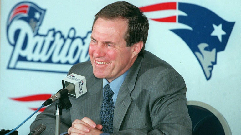 4/12/00-Pats coach Bill Belichick (sp?) at press conf talking about this weekends draft. staff photo by Nancy Lane. Saved in photo/thurs & photo4