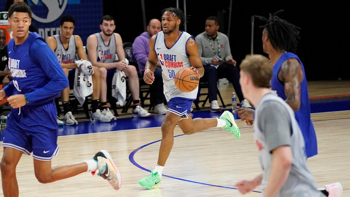 Bronny James, durante o Combine (Foto: USA TODAY Sports)