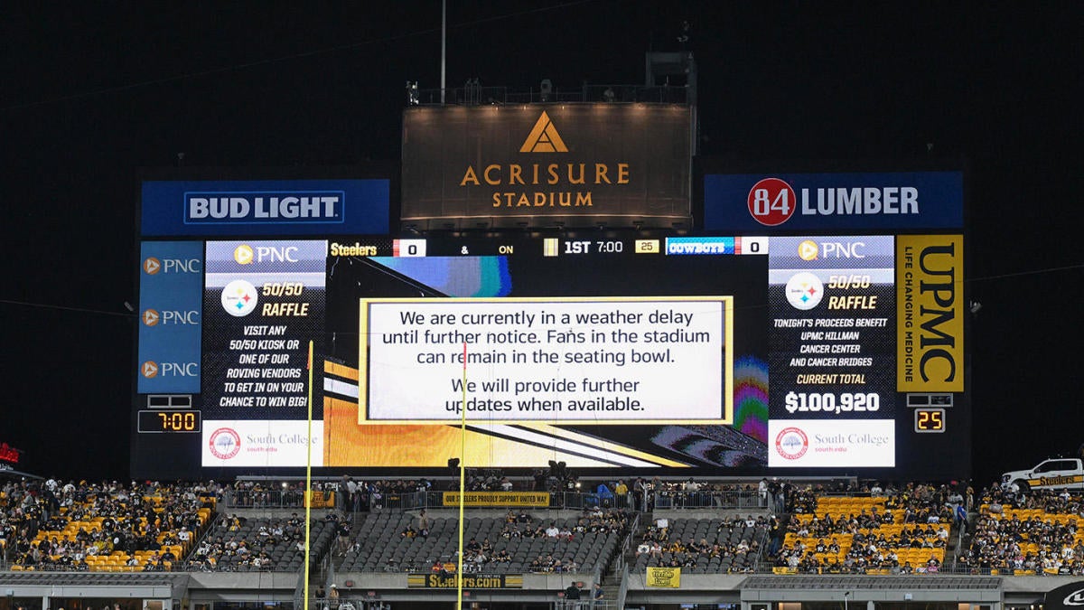 Cowboys vs. Steelers weather delay: Kickoff for ‘Sunday Night Football’ matchup in Pittsburgh pushed back