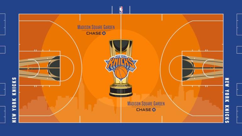 New York Knicks NBA Cup court 2024