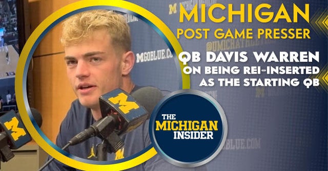 Michigan's QB Davis Warren on Being Re-Inserted as the Starting QB - 247Sports