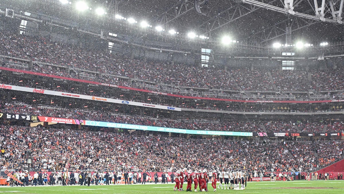 Cardinals forced to close stadium roof after rain, hail hit Arizona during Week 9 vs. Bears Cardinals forced to close stadium roof after rain, hail hit Arizona during Week 9 vs. Bears