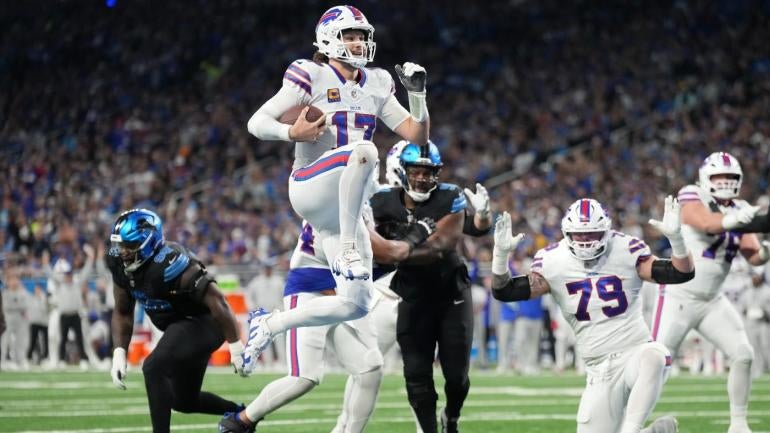 LOOK: Bills' Josh Allen passes one Hall Fame RB, ties another in NFL record  books with two TD runs vs. Lions - CBSSports.com