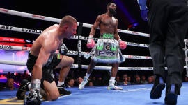 Jaron Ennis unifies welterweight titles with sixth-round stoppage of Eimantas Stanionis