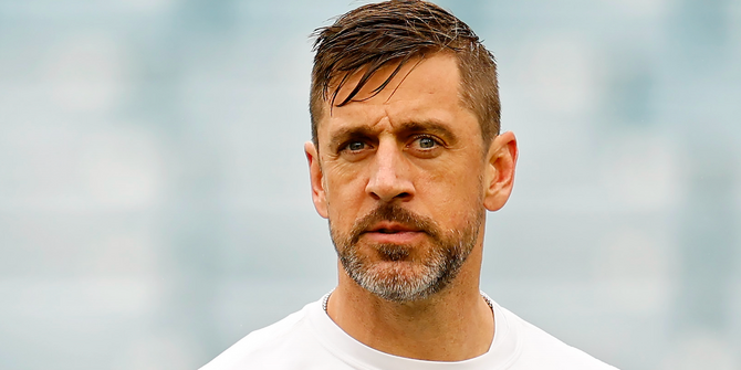 Aaron Rodgers at a press conference