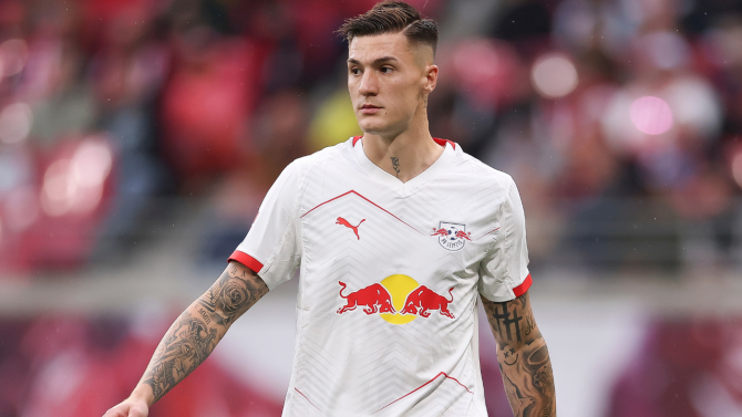 Benjamin Sesko in action