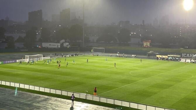 Gotham FC player on the field at Icahn Stadium