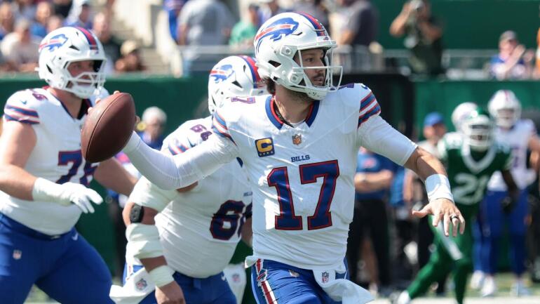 Josh Allen dos Buffalo Bills em ação.