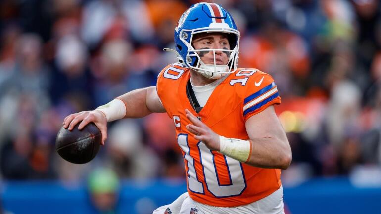 Bo Nix, quarterback dos Denver Broncos, em ação.