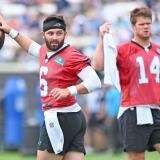 Sunday AFC West parlay: This FanDuel NFL parlay involving Broncos, Raiders, Chargers pays over 6-1 6 baker-mayfield-sam-darnold.jpg