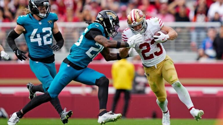 Christian McCaffrey makes a run versus the Jaguars