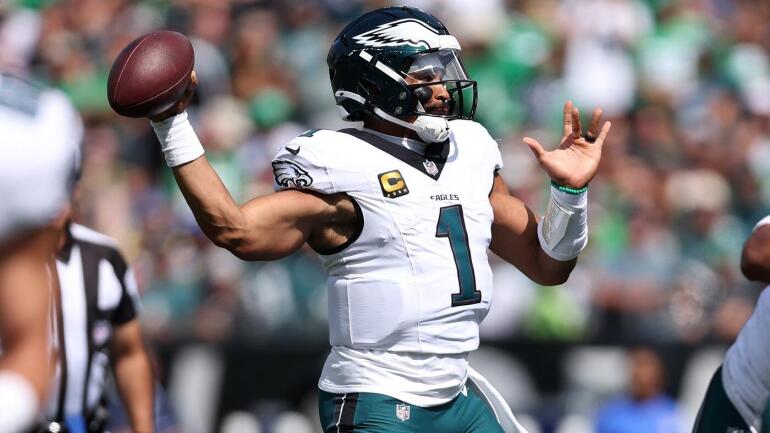 Jalen Hurts, quarterback do Philadelphia Eagles, em ação