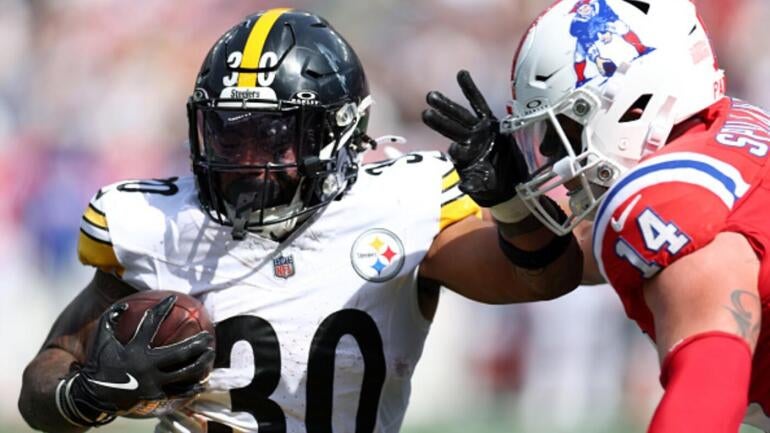 Jaylen Warren em ação pelo Pittsburgh Steelers.