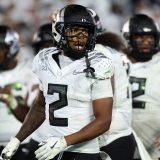 Oregon's Gary Bryant Jr. looks towards the sideline before a play against Penn State