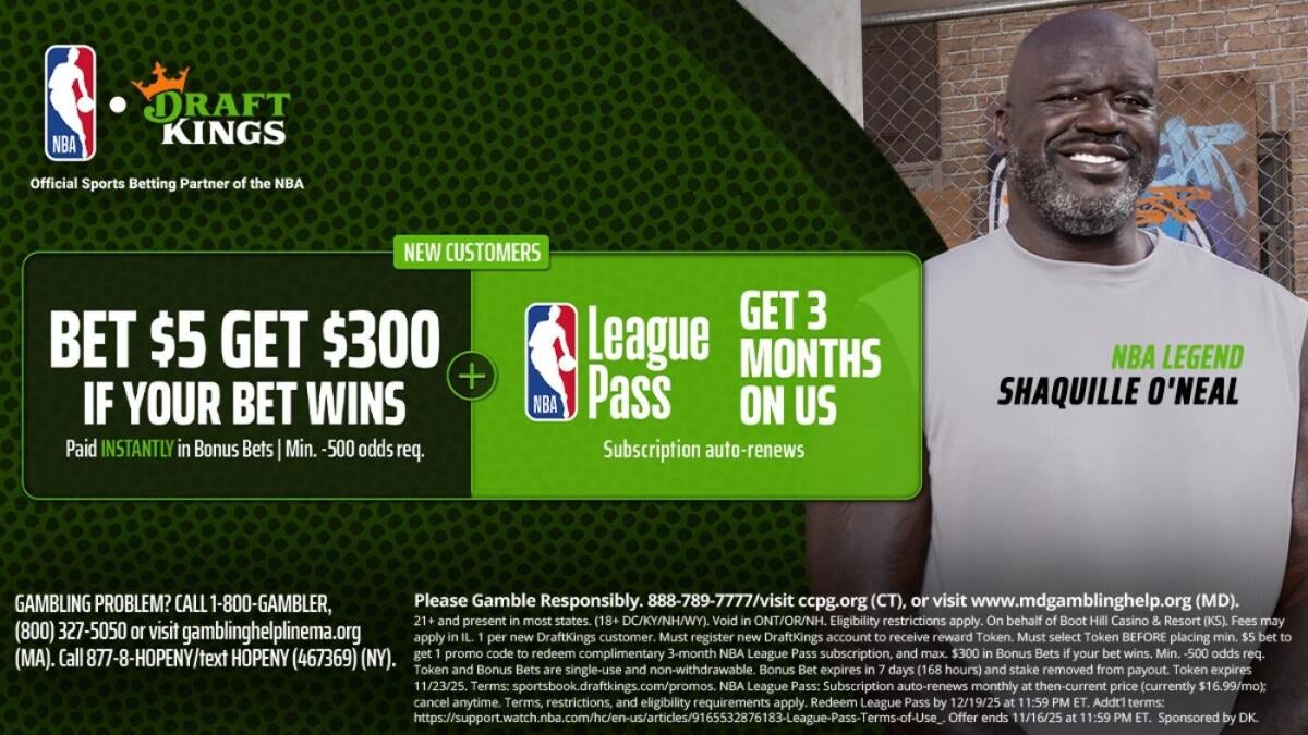 DraftKings promo code: Get $300 bonus, 3 months of NBA League Pass for Bills vs. Falcons, Commanders vs. Bears - CBS Sports
