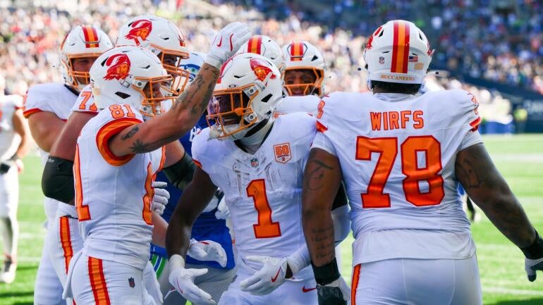Rachaad White em ação pelo Tampa Bay Buccaneers