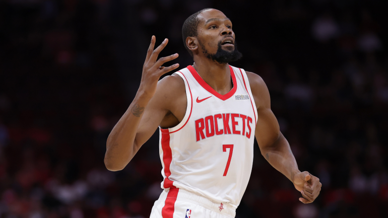 Kevin Durant dos Houston Rockets em ação.