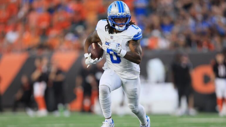 Jahmyr Gibbs dos Detroit Lions em ação.