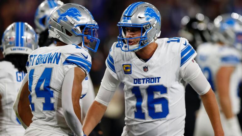 Jared Goff, quarterback do Detroit Lions, em ação.
